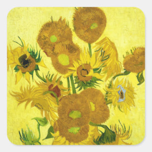 Sunflowers Vincent van Gogh   Square Sticker