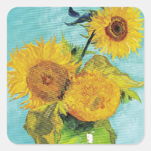 Sunflowers Vincent van Gogh   Square Sticker