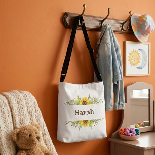 Sunflowers vintage design personalized cute floral crossbody bag