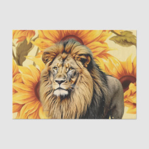 Sunflowers & Vintage Lion Head Tissue Paper