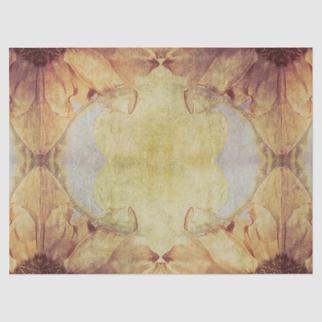 Sunflowers Vintage Yellow Brown Grunge Texture Tissue Paper (Front)