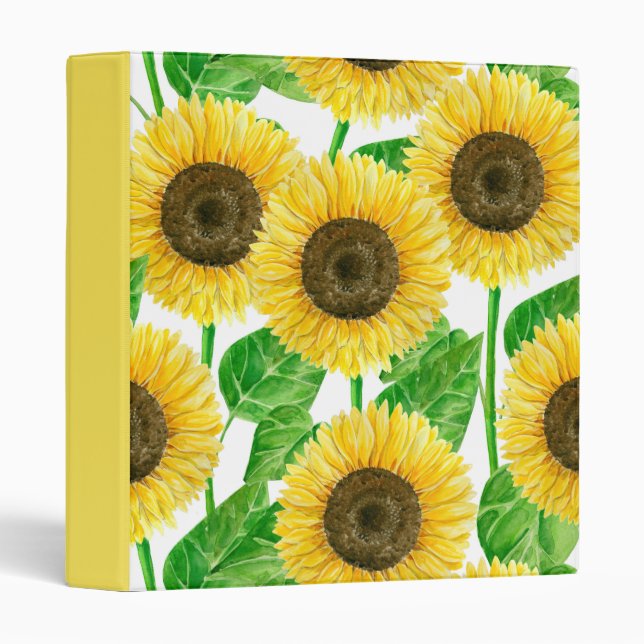 Sunflowers watercolor binder (Front/Spine)