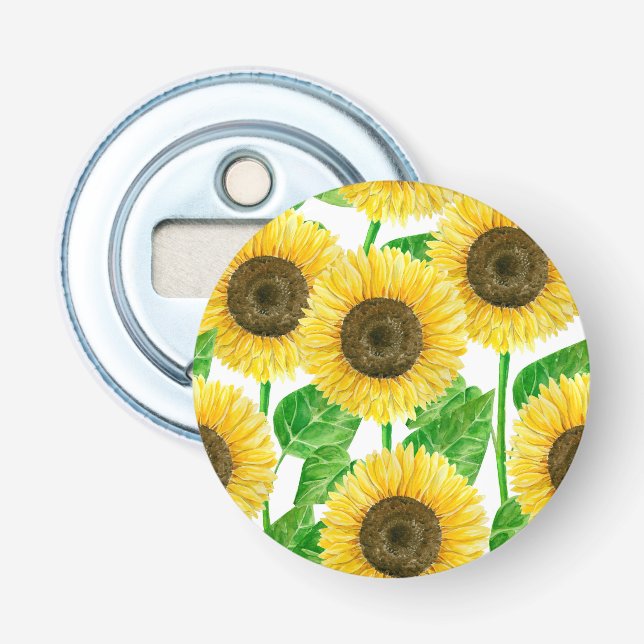Sunflowers watercolor bottle opener (Front)