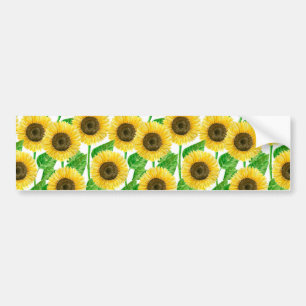 Sunflowers watercolor bumper sticker
