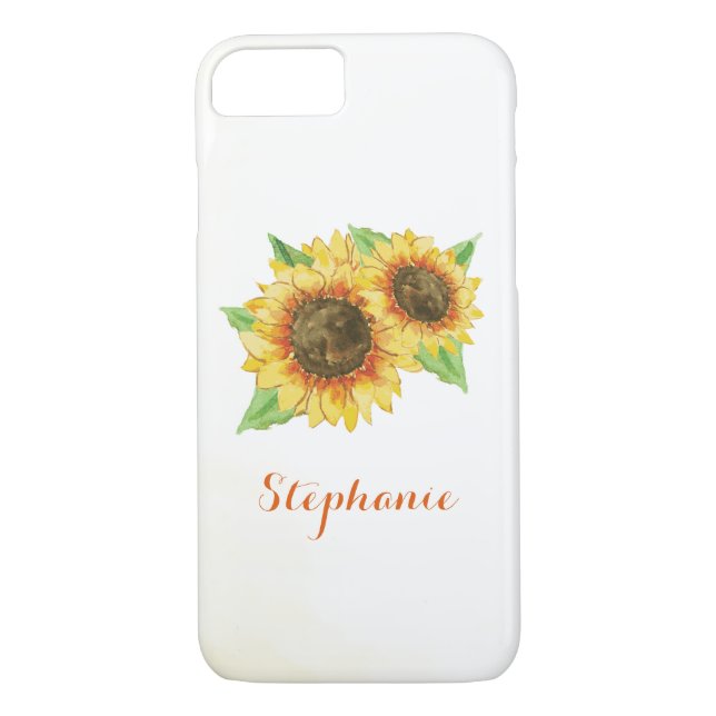 Sunflowers Watercolor Case-Mate iPhone Case (Back)