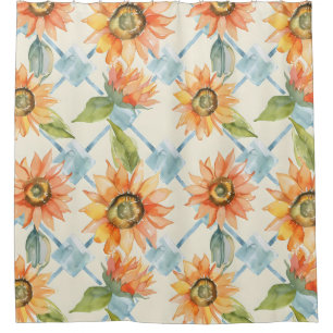Sunflowers Watercolor floral pattern