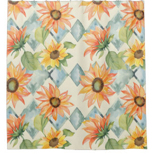 Sunflowers Watercolor floral pattern