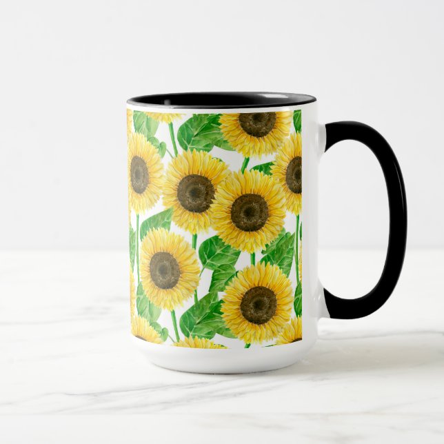 Sunflowers watercolor mug (Right)