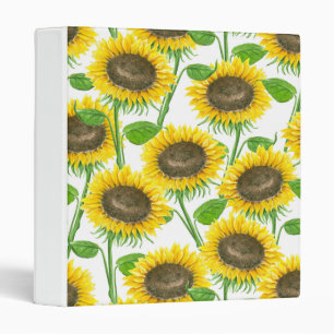 Sunflowers watercolor pattern binder