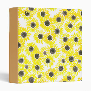 Sunflowers watercolor pattern binder