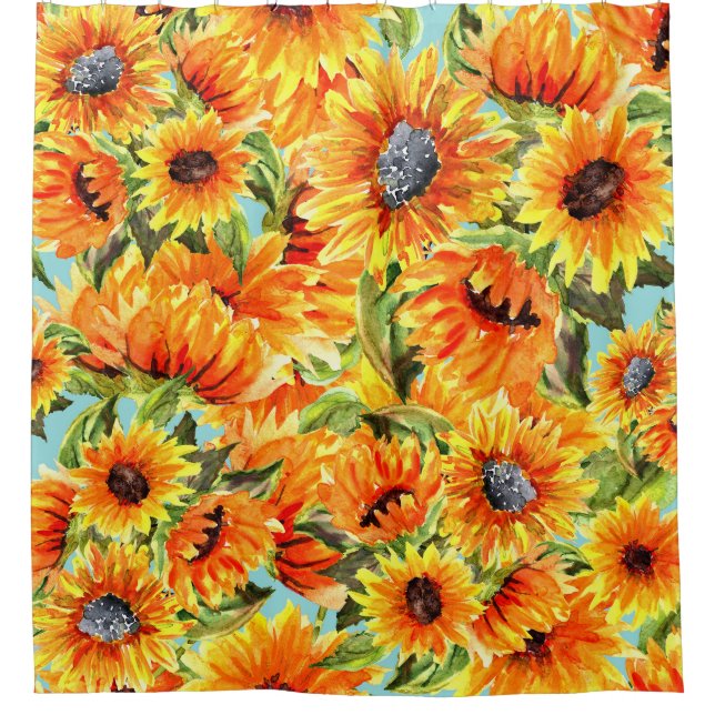 Sunflowers Watercolor: Seamless Illustration (Front)