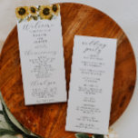 Sunflowers Wedding Ceremony Program<br><div class="desc">Rustic wedding program featuring watercolor illustration of yellow sunflowers with baby's breath. All the wedding ceremony information and the wedding party's name listed on this program.</div>