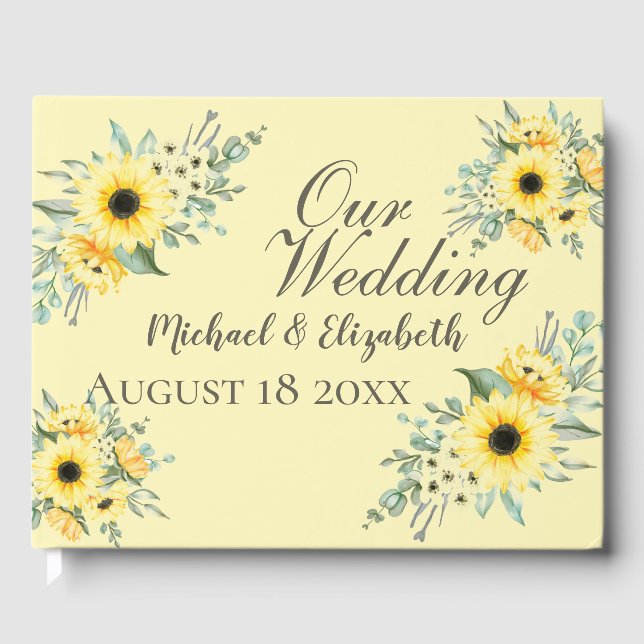 Sunflowers Wedding  Guest Book (Front)