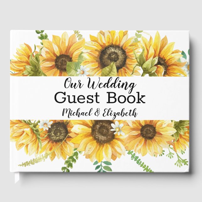 Sunflowers Wedding  Guest Book (Front)