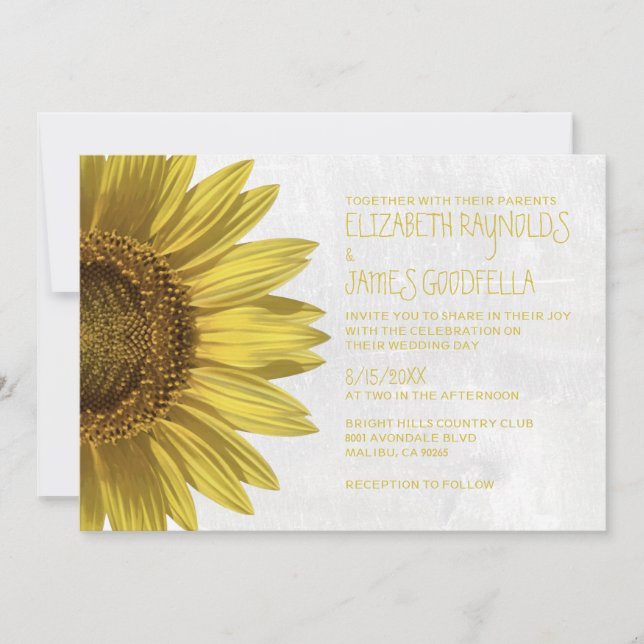 Sunflowers Wedding Invitations (Front)