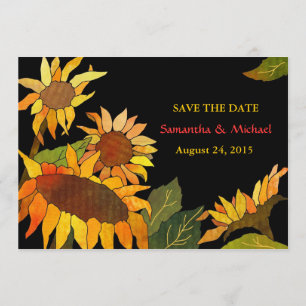 Sunflowers Wedding Save the Date Invitations
