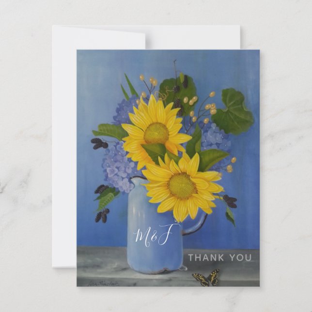 Sunflowers Wedding Thank You Card (Front)