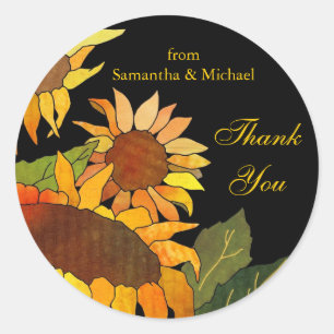 Sunflowers: Wedding Thank You Sticker