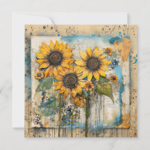 Sunflowers Wildflowers Flower Mixed Media Design