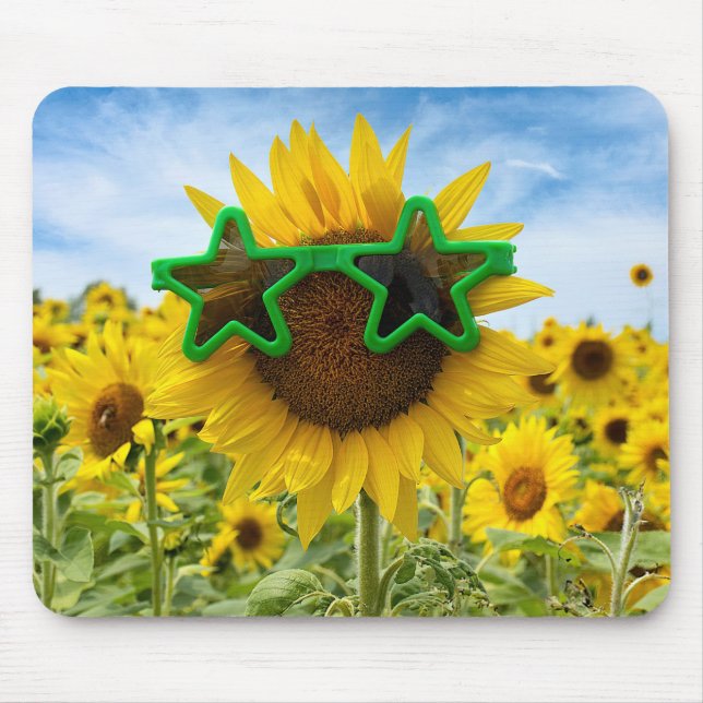 Sunflowers With Star Sunglasses Mouse Pad (Front)