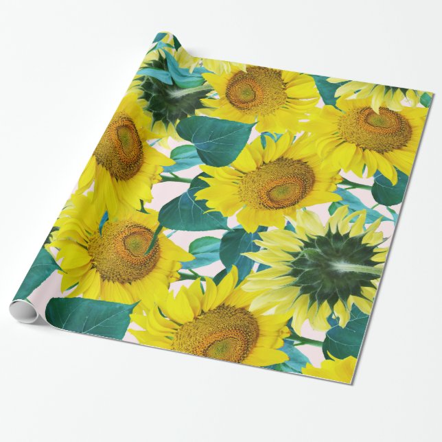 Sunflowers Wrapping Paper (Unrolled)