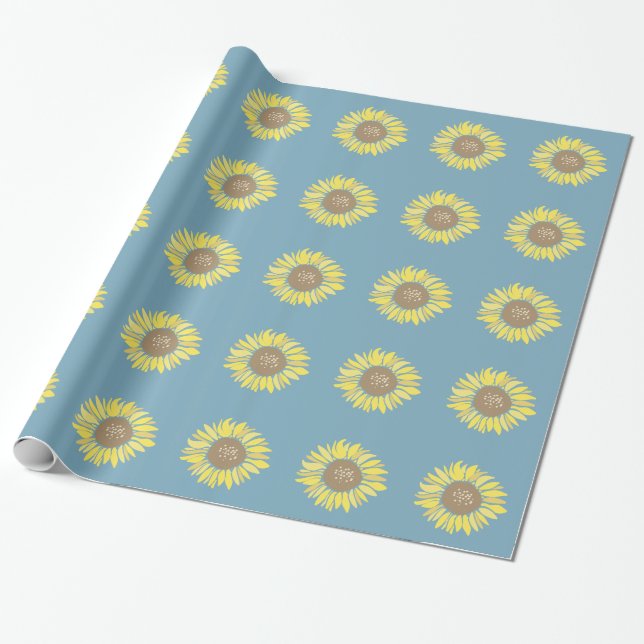 Sunflowers Wrapping Paper (Unrolled)