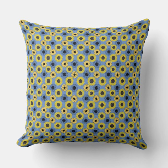 Sunflowers wx4 White BG Throw Pillow (Front)