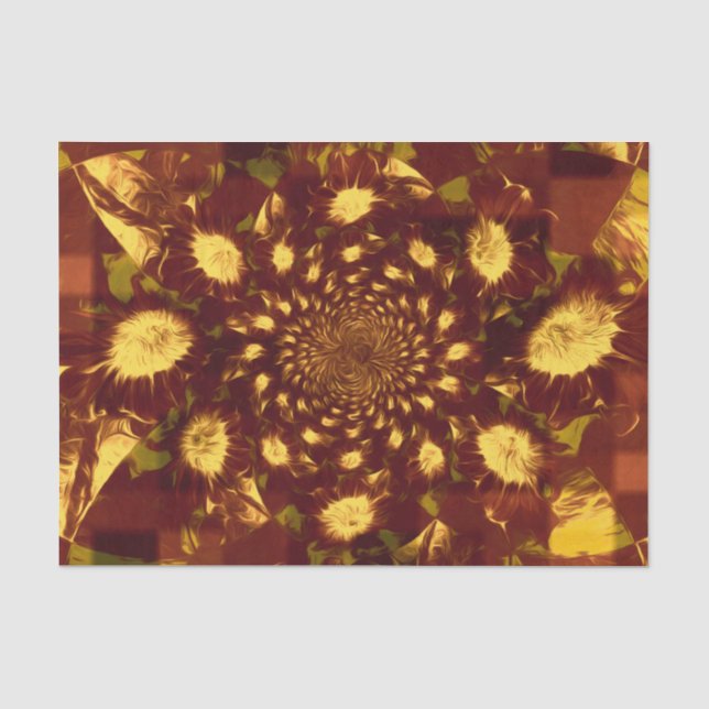 Sunflowers Yellow Brown Rustic Country Decoupage Tissue Paper (Front)
