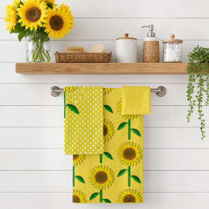 Sunflowers Yellow Floral Bath Towel Set