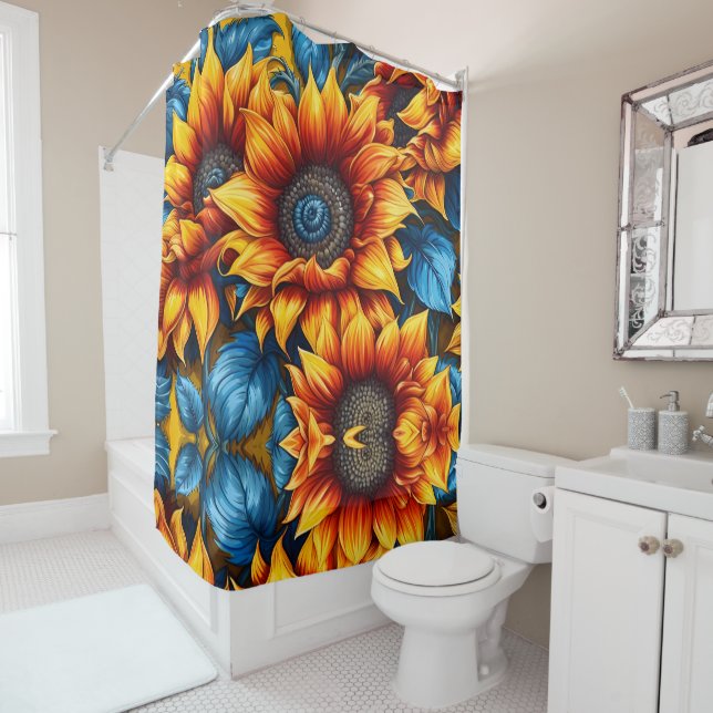 Sunflowers yellow red and Blue (In Situ)