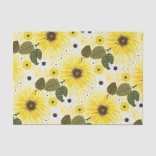 Sunflowers Yellow Tropical Floral Tissue Paper