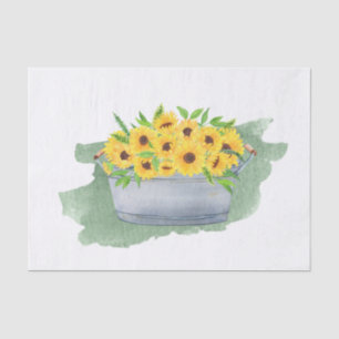 Sunflowers Yellow Washbasin Bouquet Tissue Paper