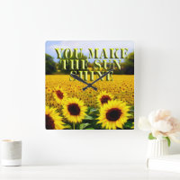 Sunflowers You Make The Sun Shine, Wall Clock