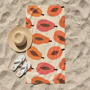 Sunfruit Slice Papaya Orange Hues Beach Towel