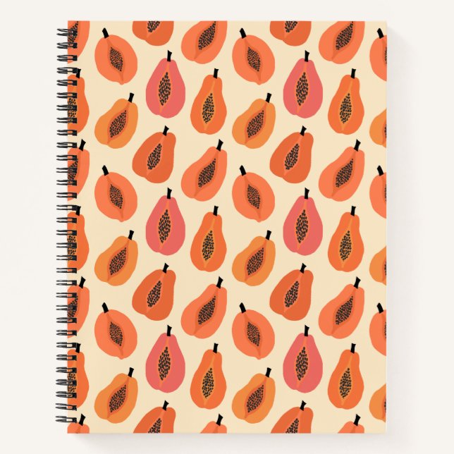 Sunfruit Slice Papaya Orange Hues Notebook (Front)