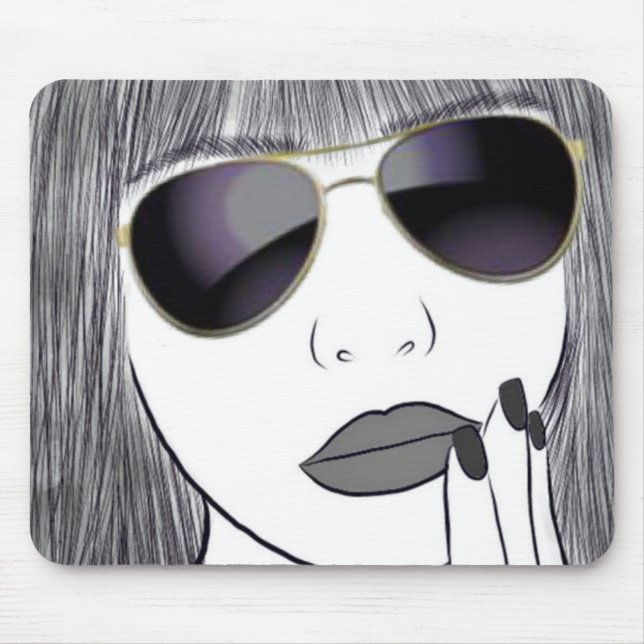 Sunglass Girl Mousepad  (Front)