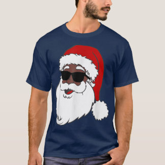 Sunglass Santa Black Christmas African American Sa T-Shirt