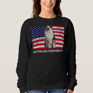 Sunglasses Australian Shepherd Mom Flag American U Sweatshirt