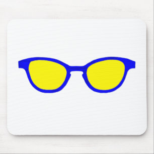 Sunglasses Blue Rim Yellow Lens The MUSEUM Zazzle Mouse Pad