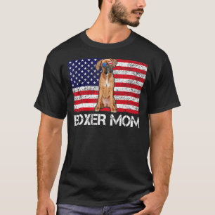 Sunglasses Boxer Mom Flag American Usa Dog T-Shirt