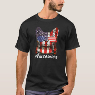 Sunglasses Cat 4th Of July  Patriotic American Fla T-Shirt