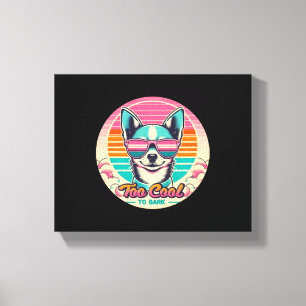 Sunglasses Chihuahua Vintage Sunset Canvas Print