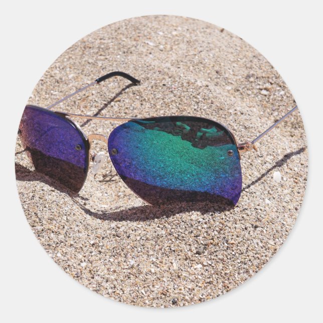 Sunglasses Classic Round Sticker (Front)