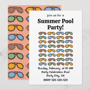 Sunglasses Colourful Summer Sunglasses Invitation