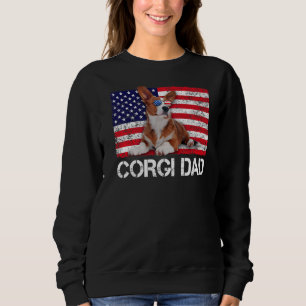 Sunglasses Corgi Dad Flag American Usa Dog Sweatshirt