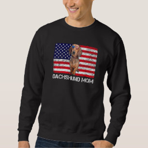 Sunglasses Dachshund Mom Flag American Usa Dog Sweatshirt