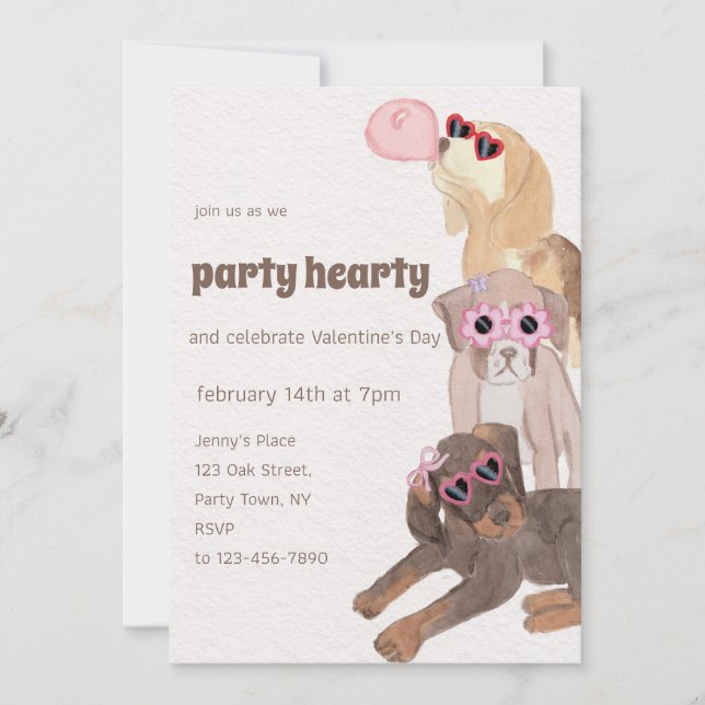  Sunglasses Dog valentine's day Invitation (Front)