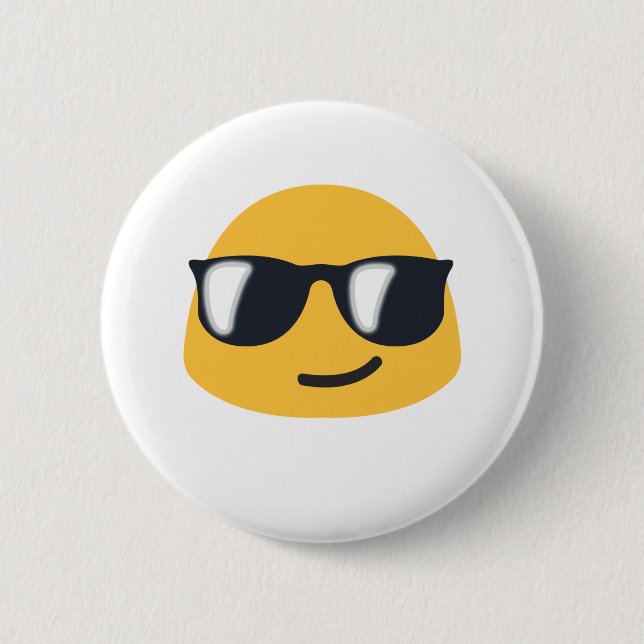 Sunglasses Emoji 2 Inch Round Button (Front)