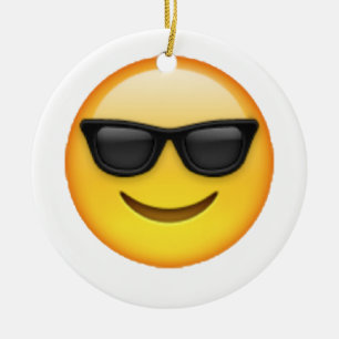 Sunglasses - Emoji Ceramic Ornament