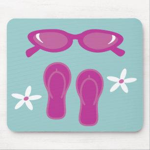 Sunglasses & Flip Flops Customizable Mouse Pad